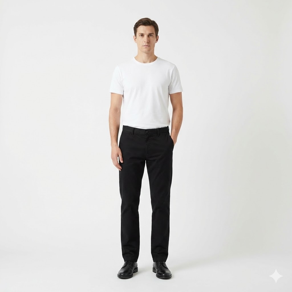 شلوار کتان راسته کلاسیک مشکی کد ۱۰۸